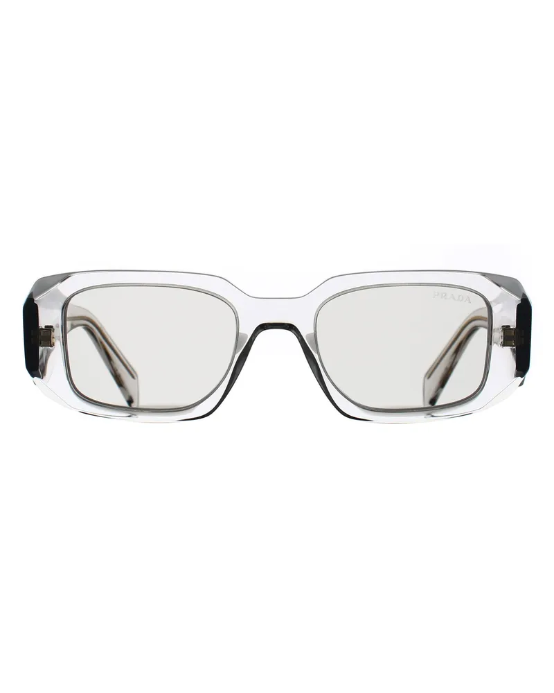 Prada PR17WS 12R30B rechteckige Damen-Sonnenbrille, transparent hellgrau - Grau Grau
