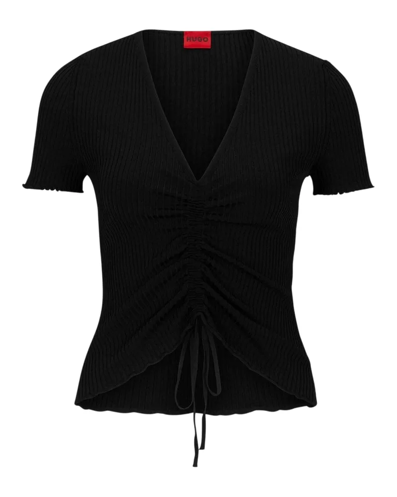 HUGO BOSS Slissy" Oberteil für Damen, Schmal, kurzärmlig (Schwarz Schwarz