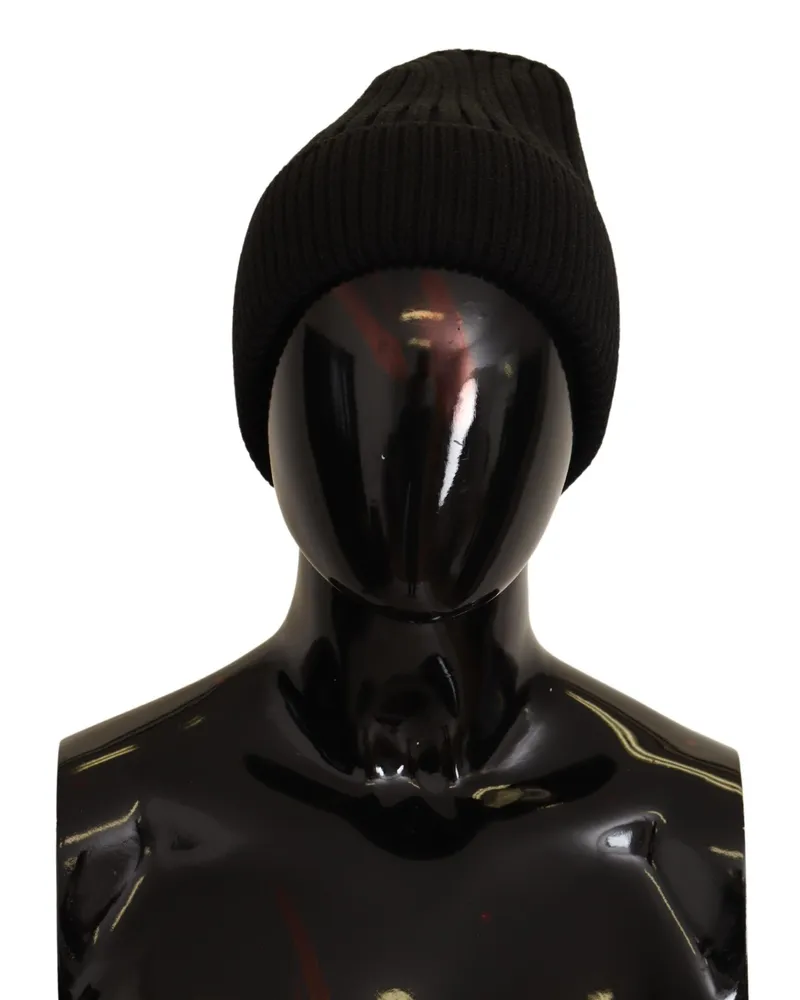Dolce & Gabbana Black Wool Treen Women Winter Winter Women's Hat Schwarz