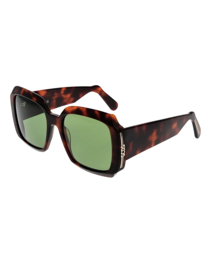 GCDS Sonnenbrille Schildkrötenmuster Grün Dunkelbraun