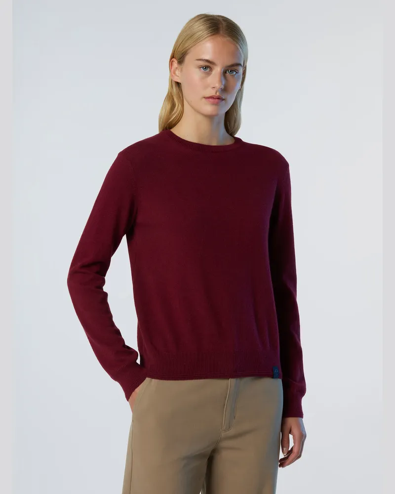 North Sails Pullover Kaschmirmischung mit Rundhalsausschnitt Dunkelrot