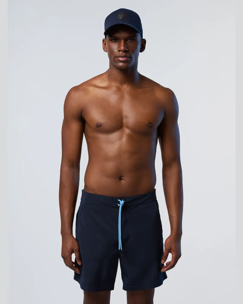 North Sails Badeshorts aus Memory-Gewebe - Blau Blau