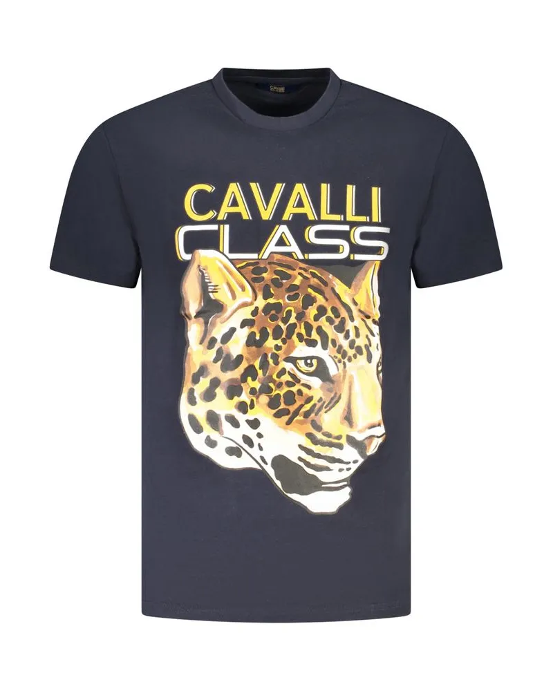 Roberto Cavalli Blu Baumwoll-T-Shirt für Herren - Blau Blau