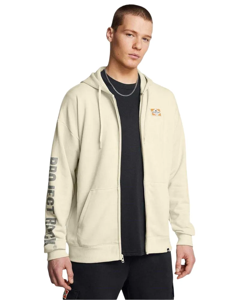 Under Armour Project Rock" Hoodie mit durchgehendem Reißverschluss für Herren, leger (Braun Braun