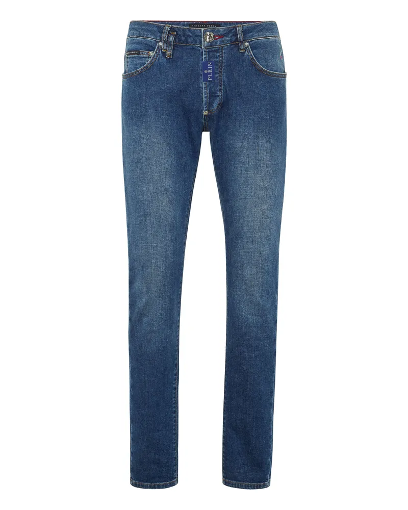 Philipp Plein Jeans Regular Fit Hexagon Blau