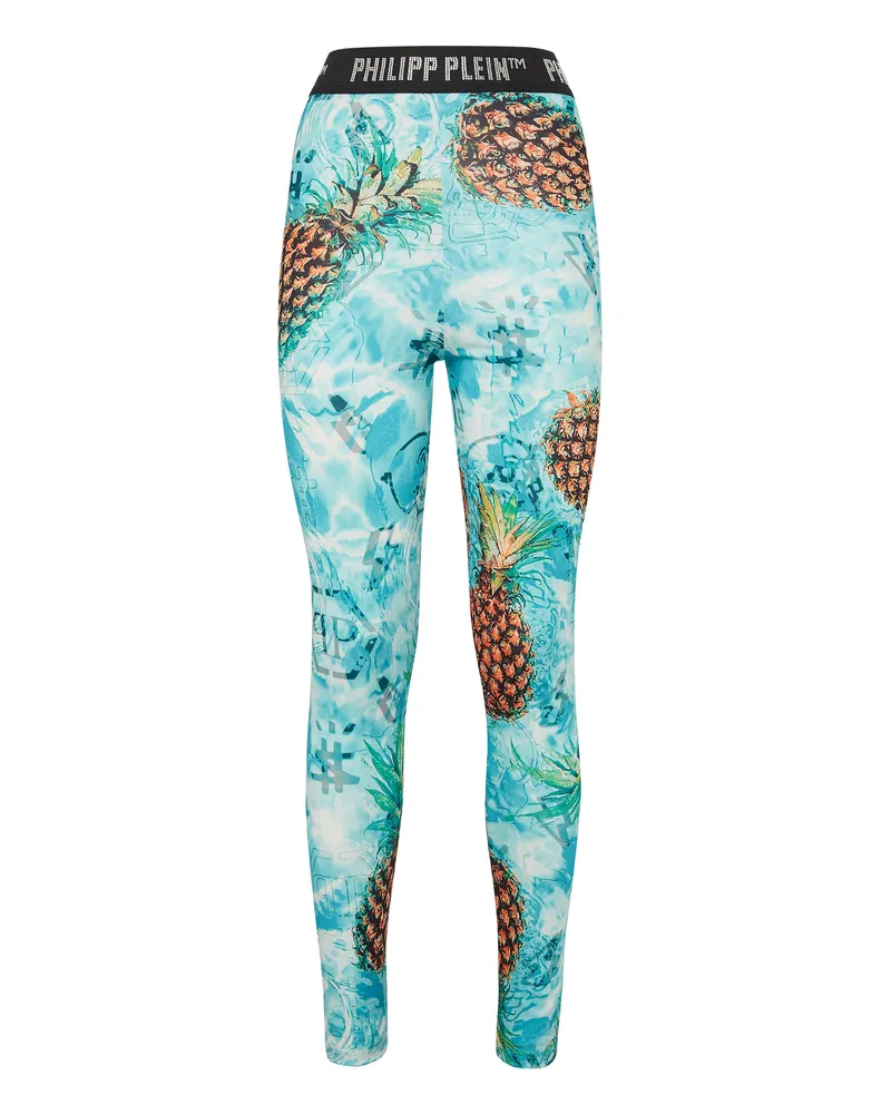 Philipp Plein Leggings Pineapple Skies Mehrfarbig