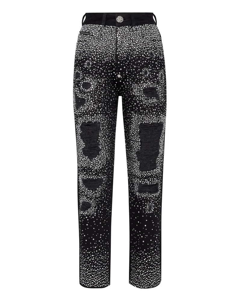 Philipp Plein Jeans Boyfriend Fit Schwarz