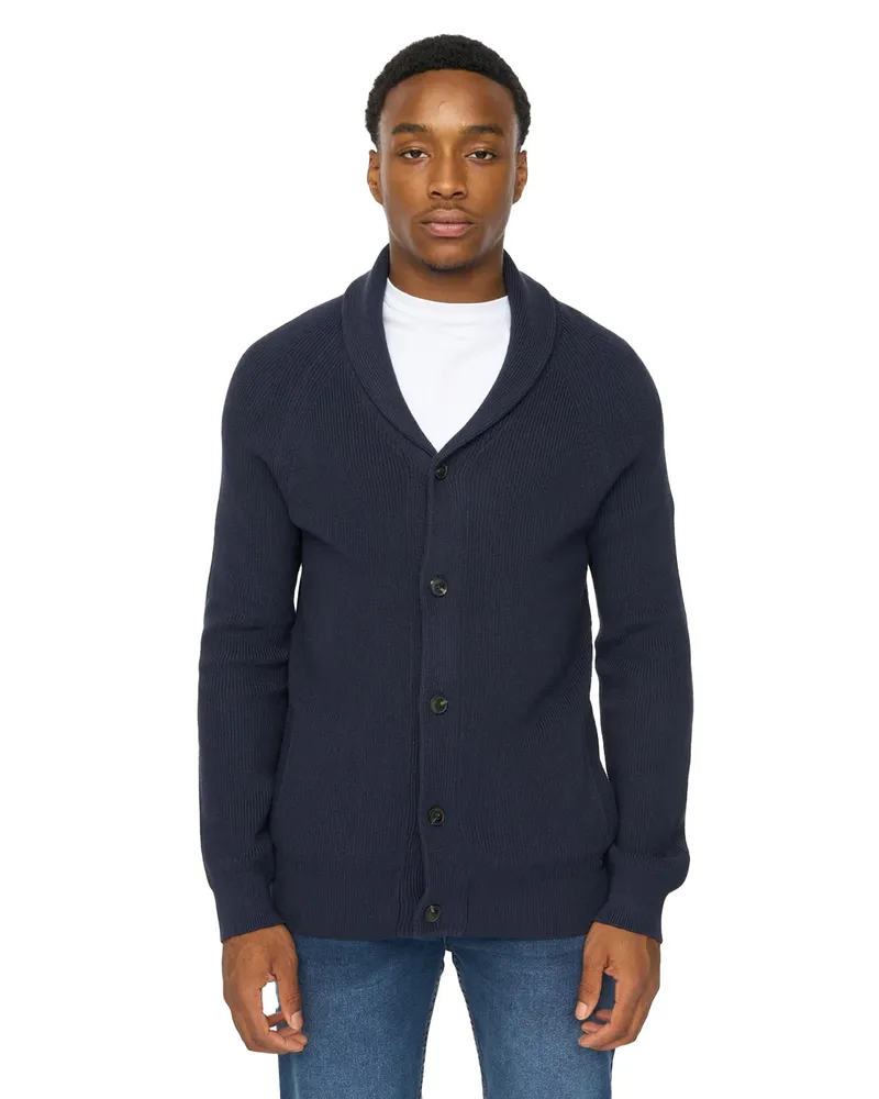 Duck and Cover Venosa" Strickjacke für Herren, Schalkragen (Marine Marineblau