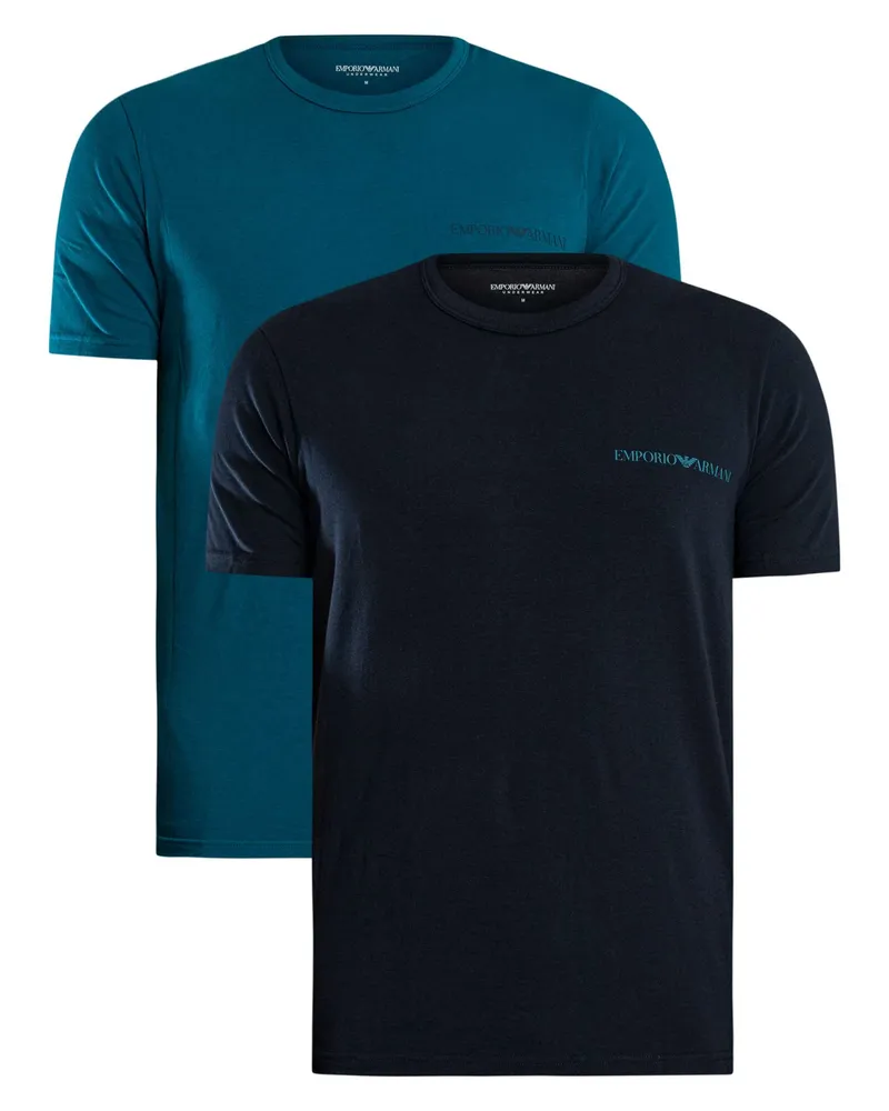 Emporio Armani 2Er-Pack Lounge-T-Shirts Mit Rundhalsausschnitt, Mehrfarbig Mehrfarbig