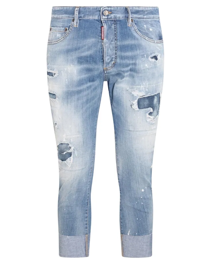 Dsquared2 Sailor Jean Destroyed Reinforced Denim Blue Jeans Blau