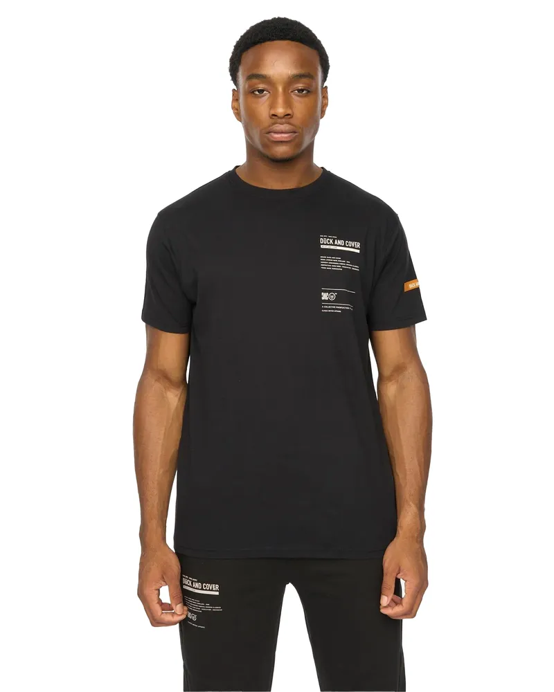 Duck and Cover Applewood" T-Shirt für Herren (Schwarz Schwarz