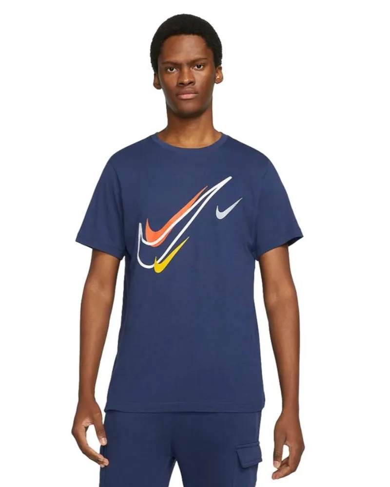 Nike Herren Court Swoosh Logo T-Shirt in Marineblau Marineblau