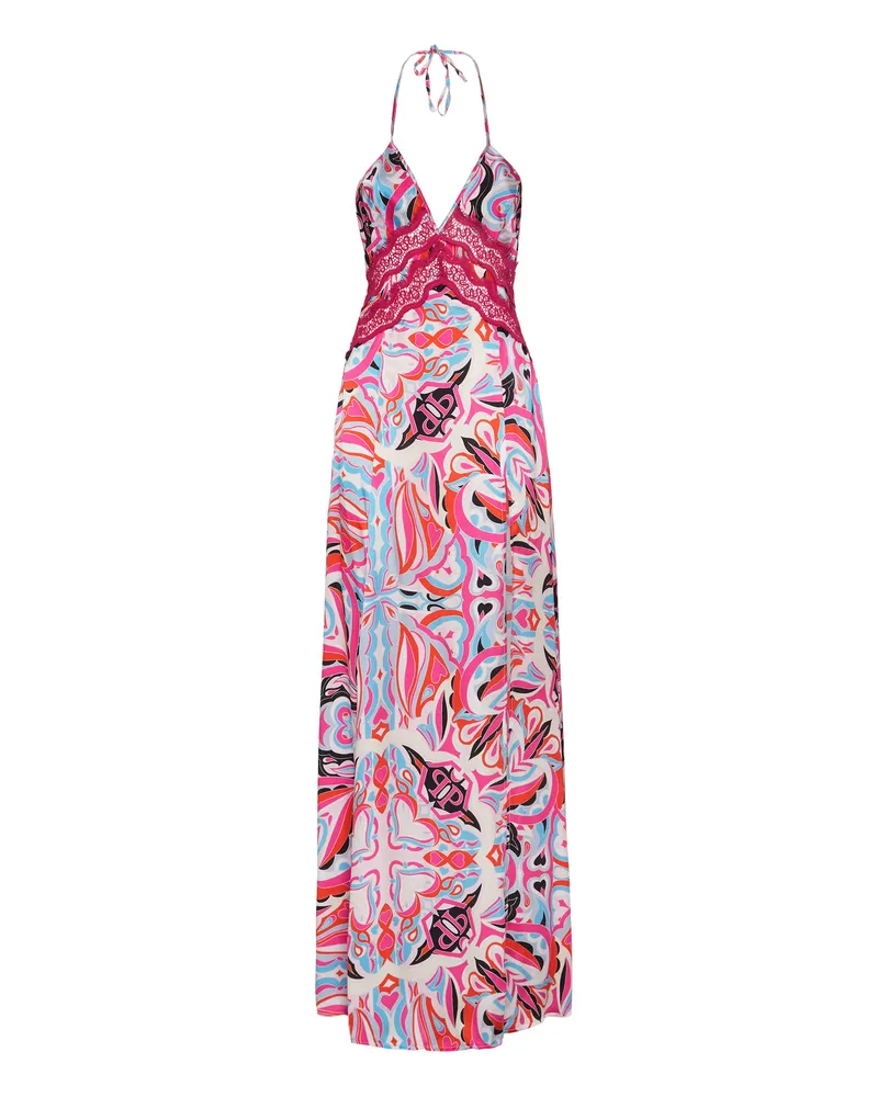 Philipp Plein Longdress "Colorful Circus" - Fuchsia Fuchsia