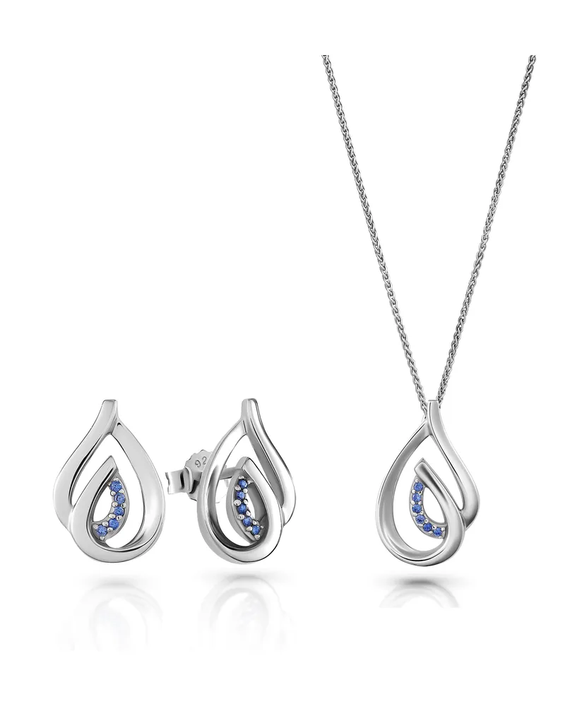 Orphelia Dazzle' Damen 925 Sterling Silber Set: Kettenanhänger + Ohrringe - Silber SET-7518/B Silber