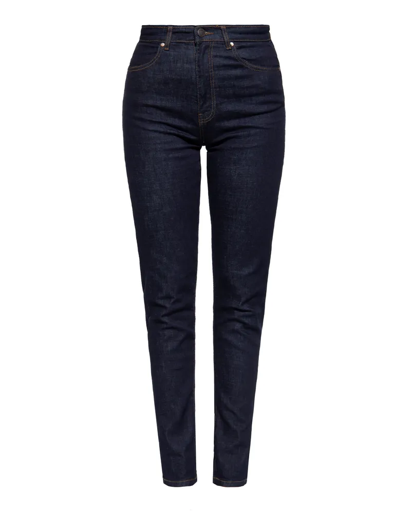 Queen Kerosin Damenjeanshose mit Kontraststickerei - Blau Blau