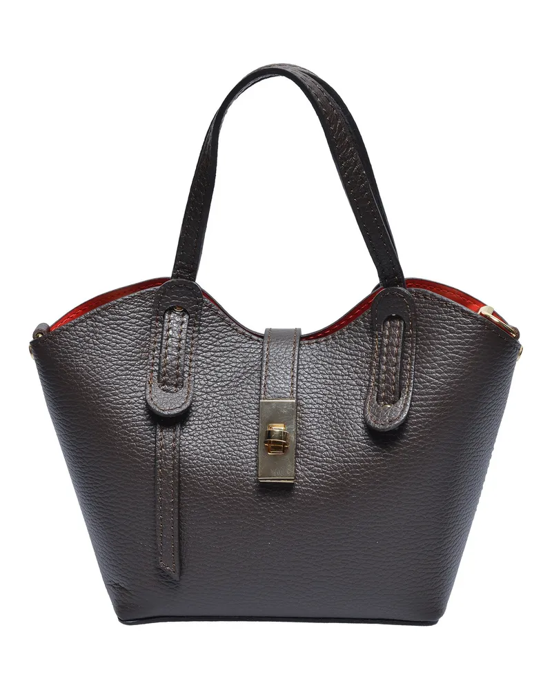 Anna Luchini Kastanienbraun Rindsledertasche Dunkelbraun