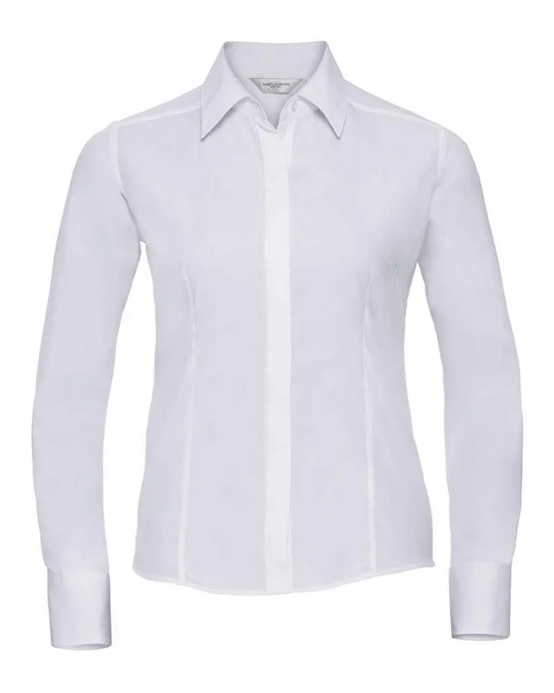 Russell Athletic Russell Collection - Formelles Hemd für Damen Langärmlig (Weiß Weiß
