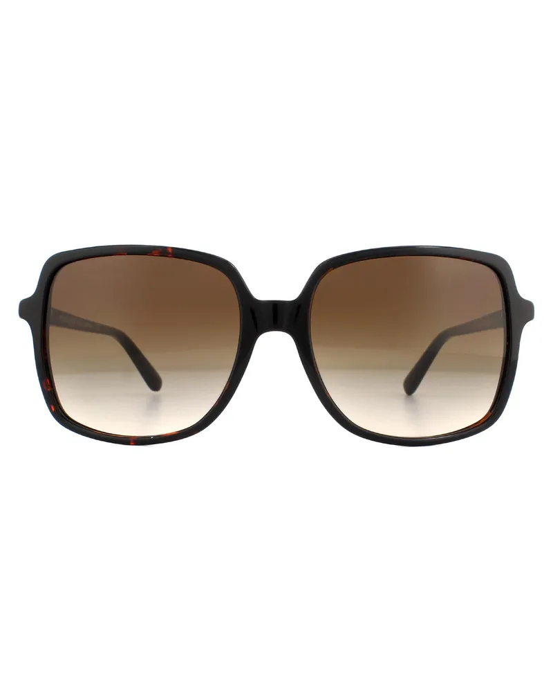 Michael Kors Square Womens Dark Tortoise Smoke Gradient de soleil Lunettes de soleil Braun