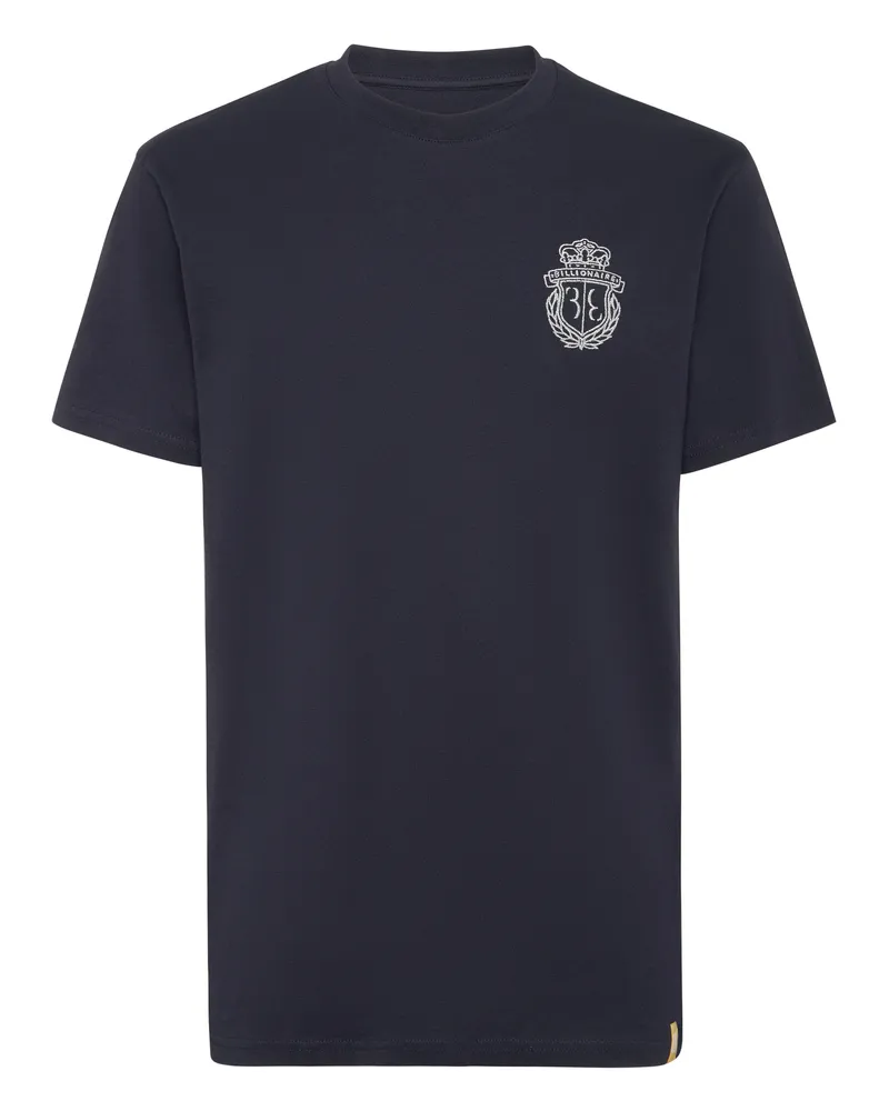 Billionaire Besticktes T-Shirt mit Rundhalsausschnitt und Wappen - Dunkelblau Dunkelblau