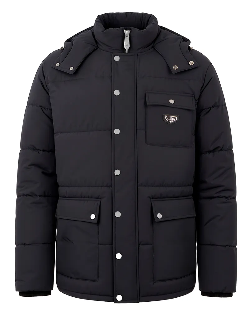 Philipp Plein Nylon Jacke Gothic Plein Schwarz