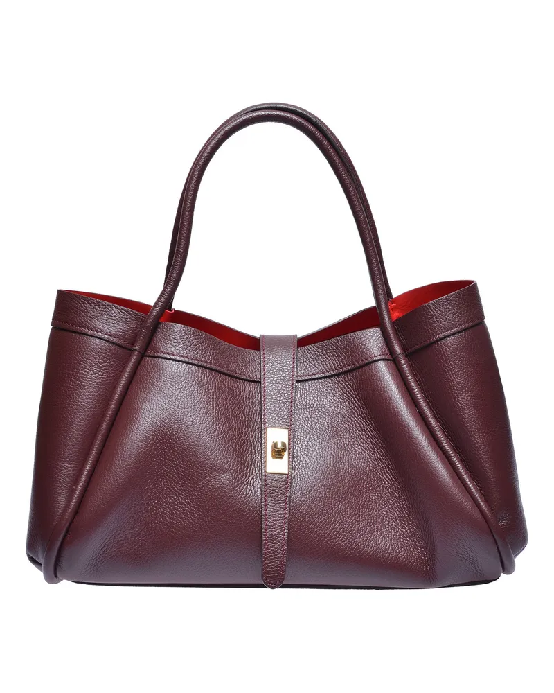 Luisa Vannini Weinfarbe Rindsledertasche Weinrot