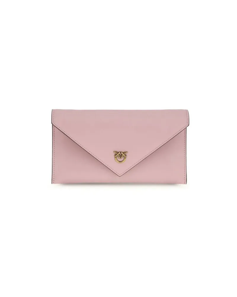 Pinko Mehrfarbige Kalbsleder Bos Taurus Clutch Tasche Rosa