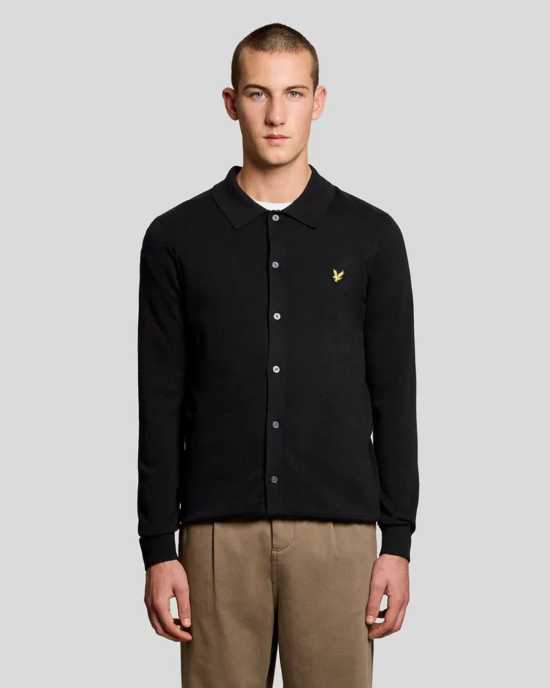 Lyle & Scott Baumwollstrickshirt Schwarz