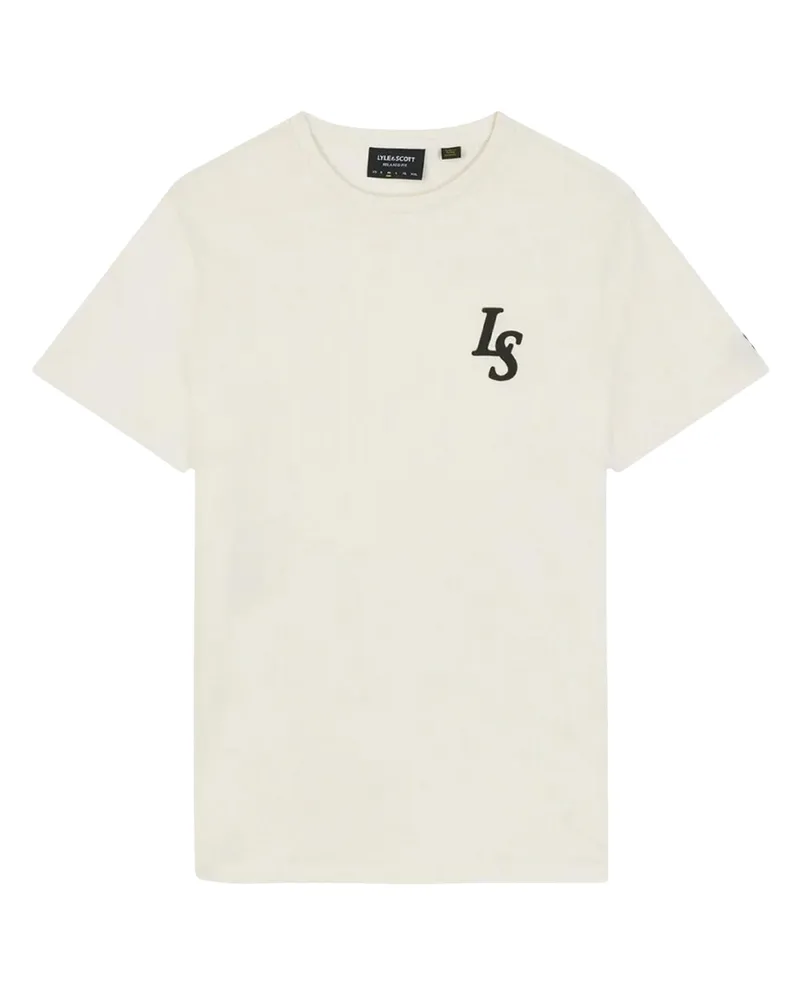 Lyle & Scott Club Emblem Kreide-T-Shirt Wollweiß
