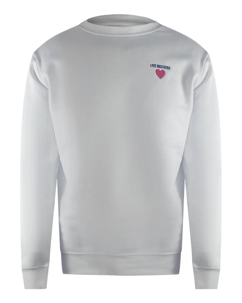 Moschino Love  Herz-logo Weißes Sweatshirt Weiß