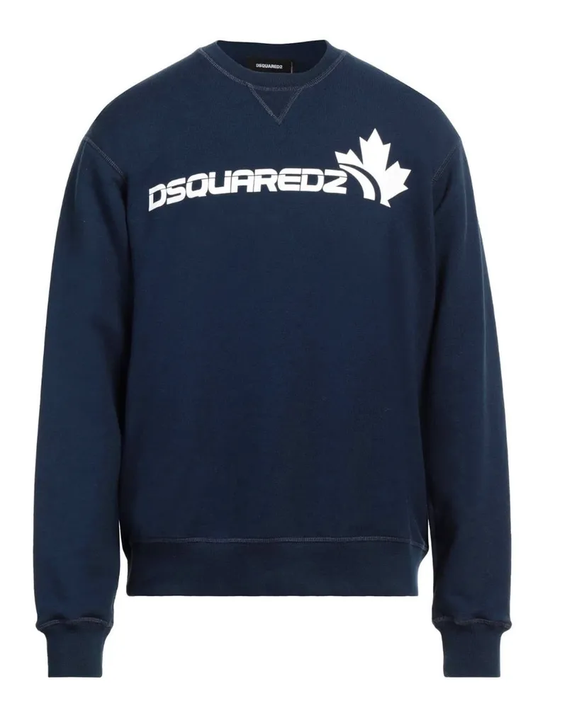 Dsquared2 Marineblaues Sweatshirt mit auffälligem Ahornblatt-Logo Marineblau
