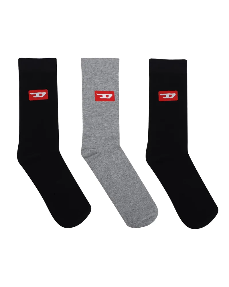 Diesel Socken für Herren/Damen Unisex (3er-Pack) (Schwarz/Grau Schwarz