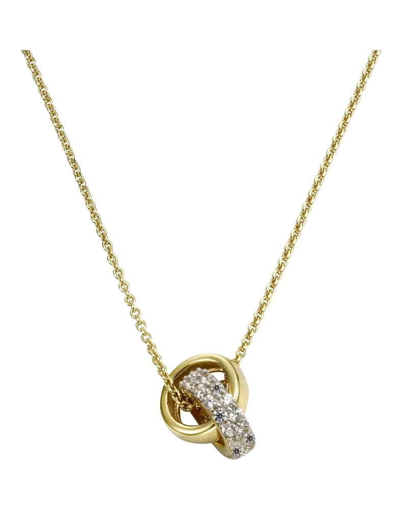 Celesta Gold Halskette 375/- Gelbgold 2farbig mit Zirkonia Gold