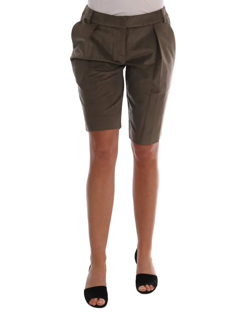 Ermanno Scervino Braune Samt-Bermuda-Shorts Schwarz