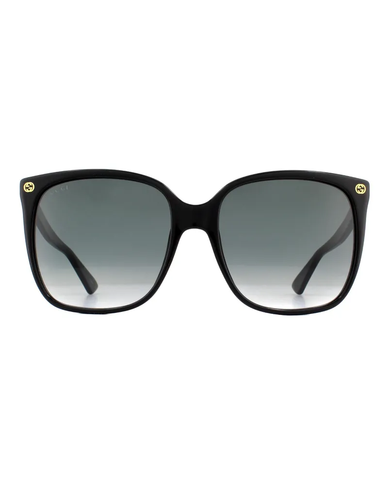 Gucci Square Womens Schwarz Grau Gradient Sonnenbrille Schwarz