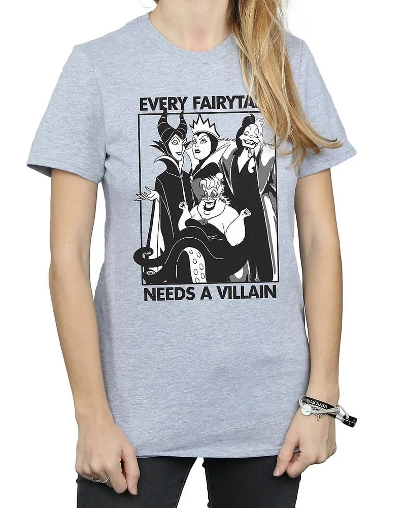 Disney Every Fairy Tale Needs A Villain" T-Shirt für Damen (Grau Hellgrau