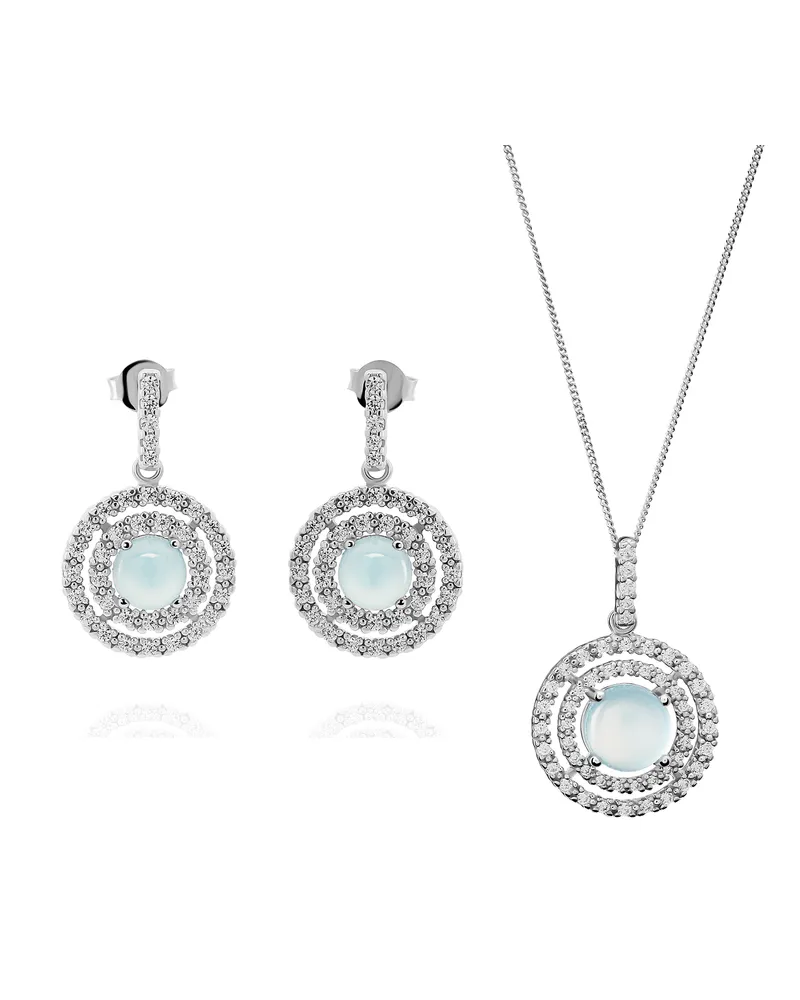 Orphelia Rivera' Damen 925 Sterling Silber Set: Kettenanhänger + Ohrringe - Silber SET-7481/BC Silber