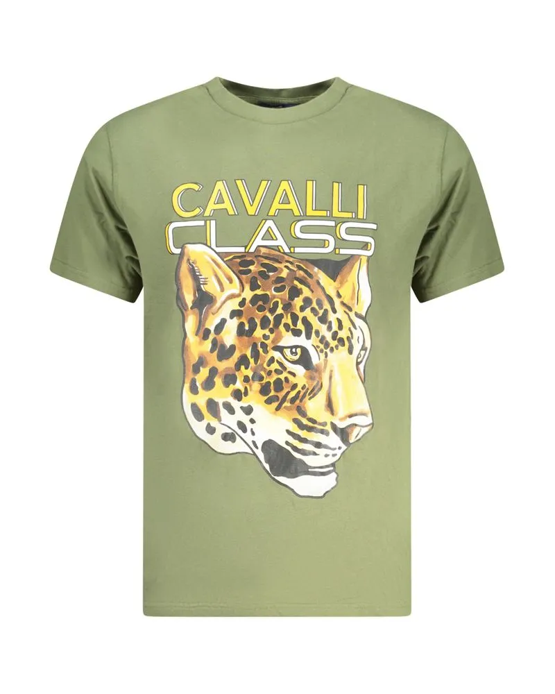 Roberto Cavalli Verde Baumwolle Herren T-Shirt Grün
