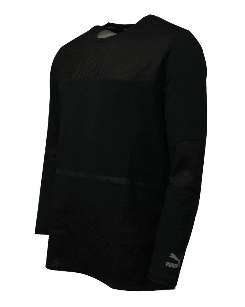 Puma Evo Bball Herren Trockene Zelle Langarm Tee Top Black Mesh 571643 01 A8c Schwarz