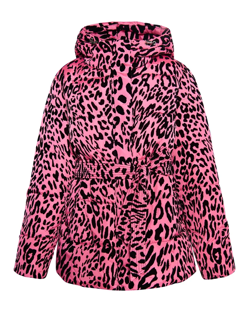 FAINA Steppjacke mit Leo-Print Damen Rosa Löwe Rosa