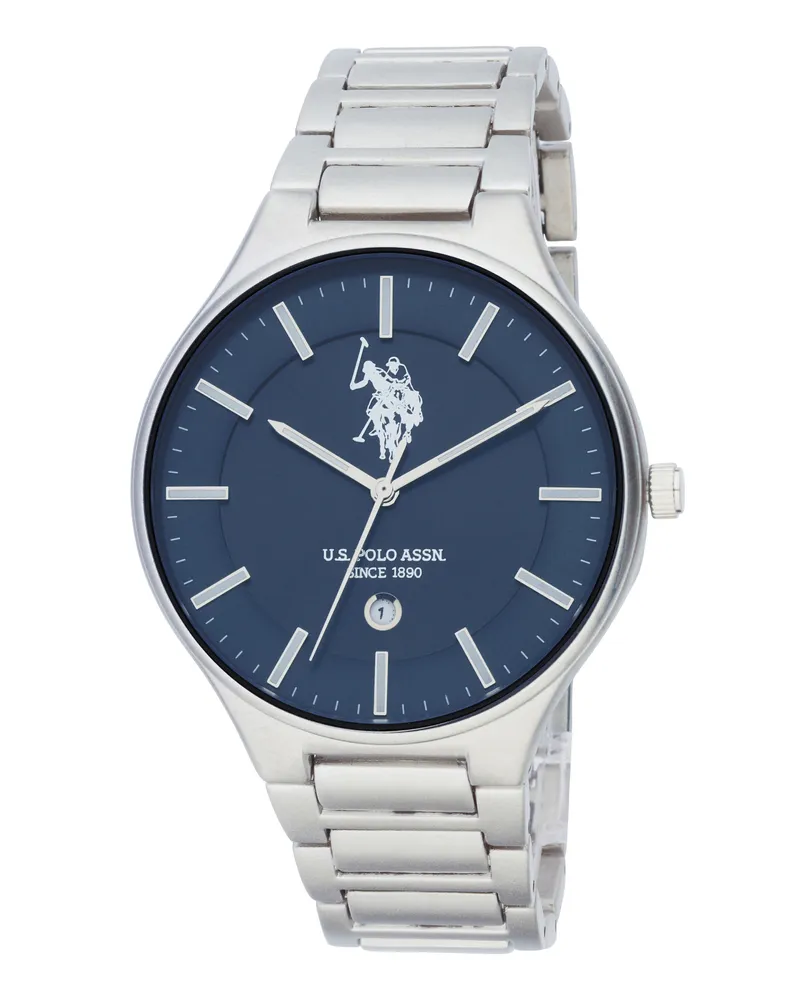 U.S. Polo Assn.  Uhr Jordan Herren-Armbanduhr Silber
