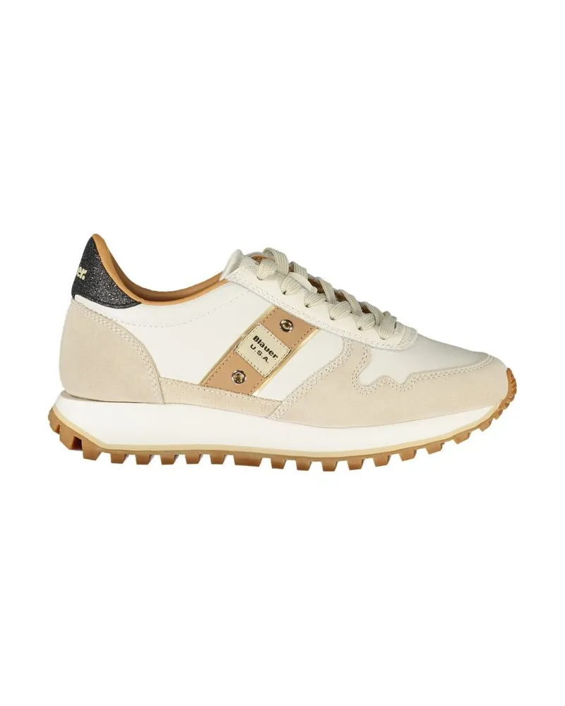 Blauer Bianco Polyurethan Damen Sneaker Bereit zu Funkeln Weiß
