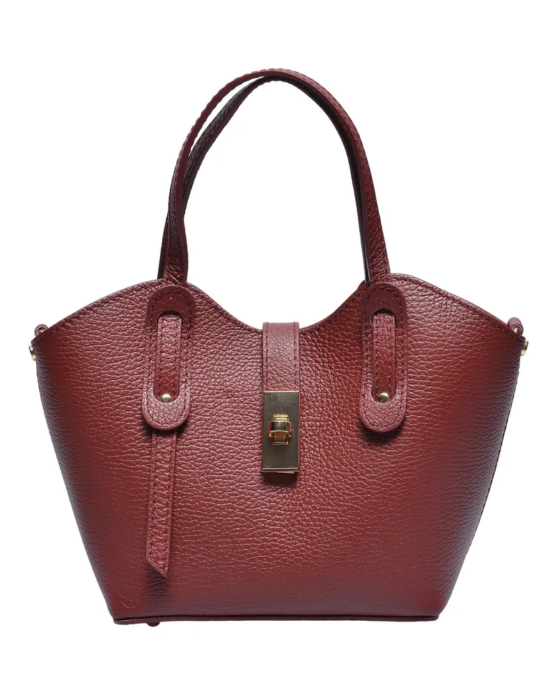 Anna Luchini Rot & Weinfarbet Rindsledertasche Dunkelrot