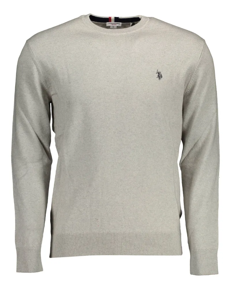 U.S. Polo Assn.  Klassischer Strickpullover mit Rundhalsausschnitt Hellgrau