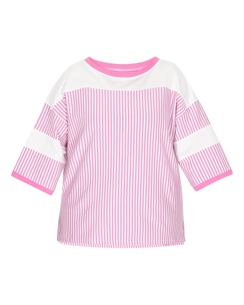 My Mo Bluse in großen Größen Frauen hellrosa Streifen Hellrosa
