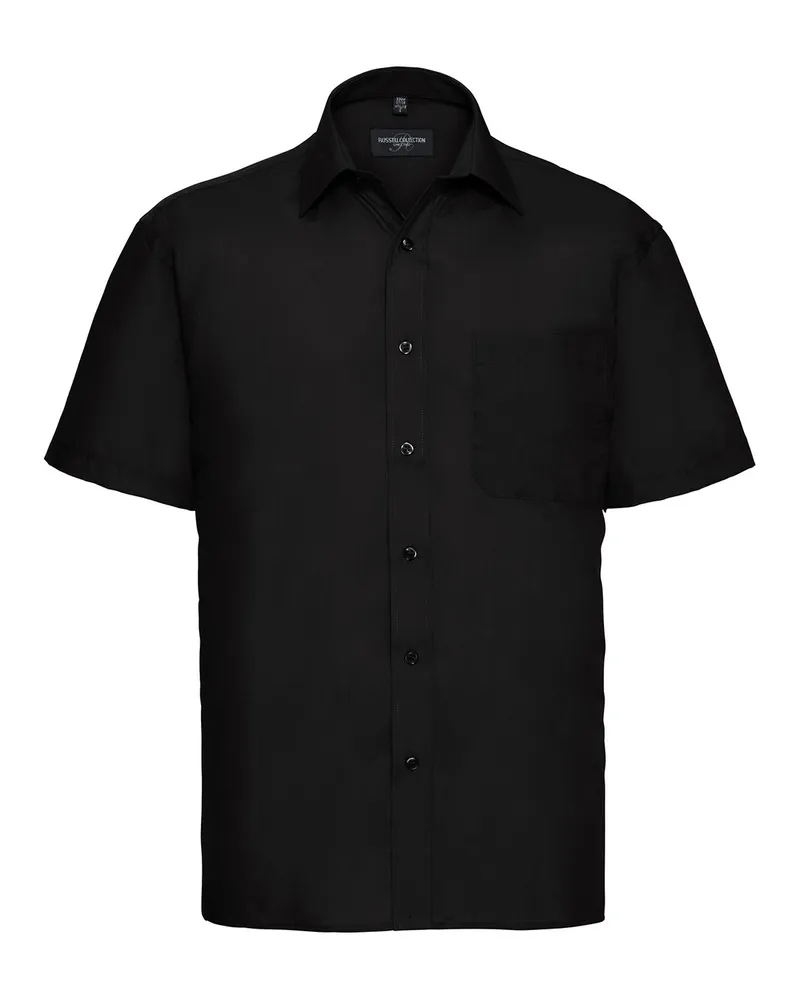 Russell Athletic Russell Collection - Hemd Pflegeleicht für Herren kurzärmlig (Schwarz Schwarz