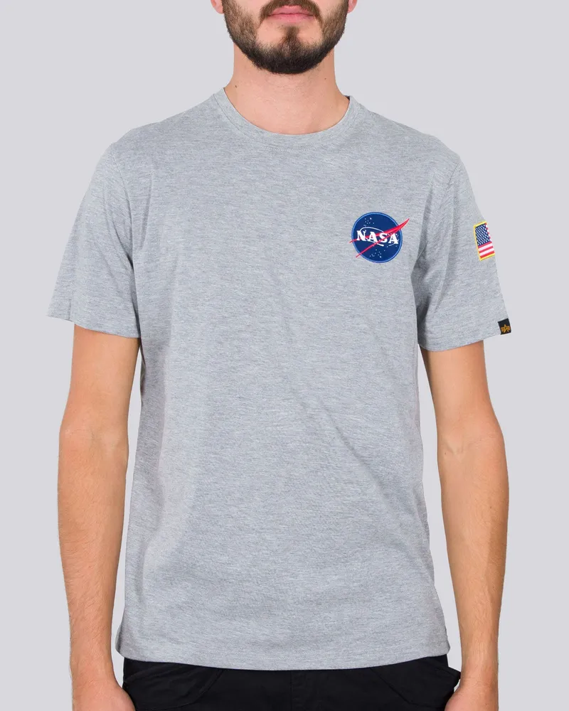 Alpha Industries Herren  Space Shuttle T-Shirt in Grau Grau