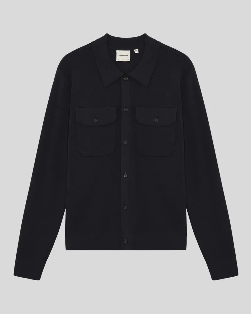 Lyle & Scott Strickjacke im Utility-Stil Schwarz