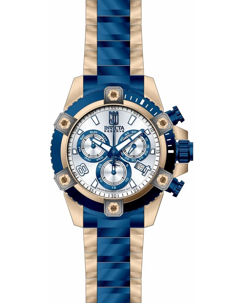 Invicta Jason Taylor 51280 Herrenuhr - Quarzwerk - Edelstahl mit silbernem Zifferblatt - 50 mm Roségold
