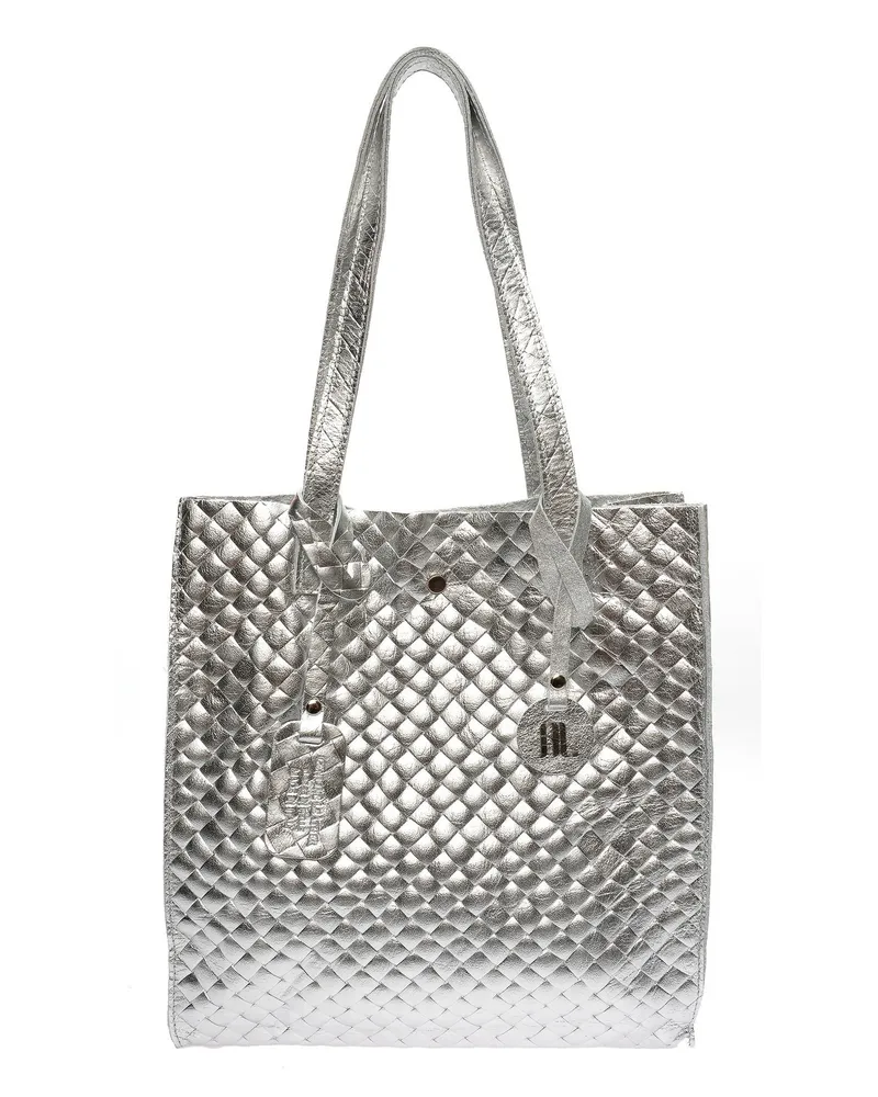 Anna Luchini Silber Rindsledertasche Silber