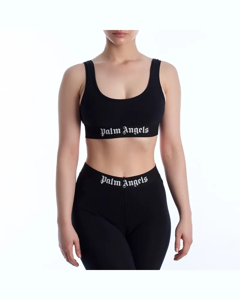 Palm Angels Sporttop für Damen mit Logo PWVO010C99FAB0011001, eng anliegend - Schwarz Schwarz